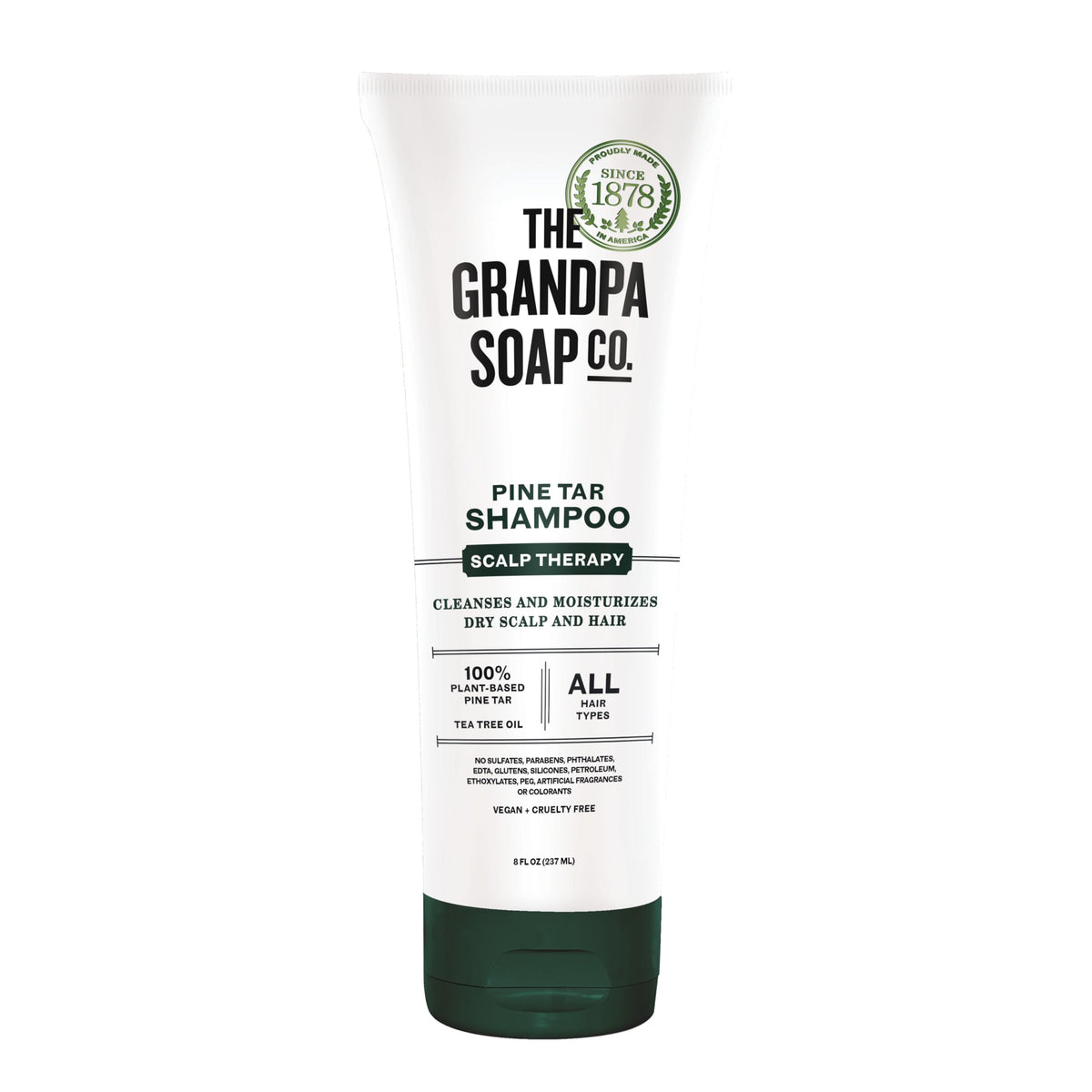 The Grandpa Soap Company Shampoing goudron-de-pin bouteille – purifie le cuir chevelu et apporte douceur
