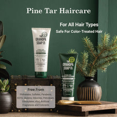 Massage du cuir chevelu avec le shampoing goudron-de-pin – moment revitalisant