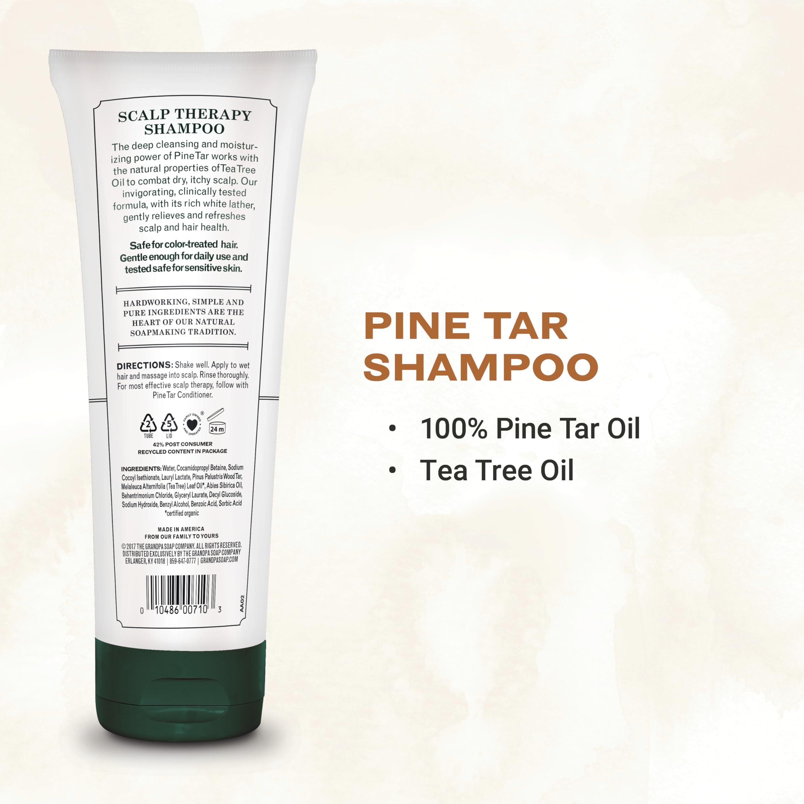 The Grandpa Soap Company Shampoing goudron-de-pin mousse riche – sensation nettoyante et légère