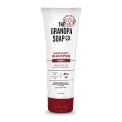 The Grandpa Soap Company Shampoo purifiant en bouteille pour cheveux propres et frais.