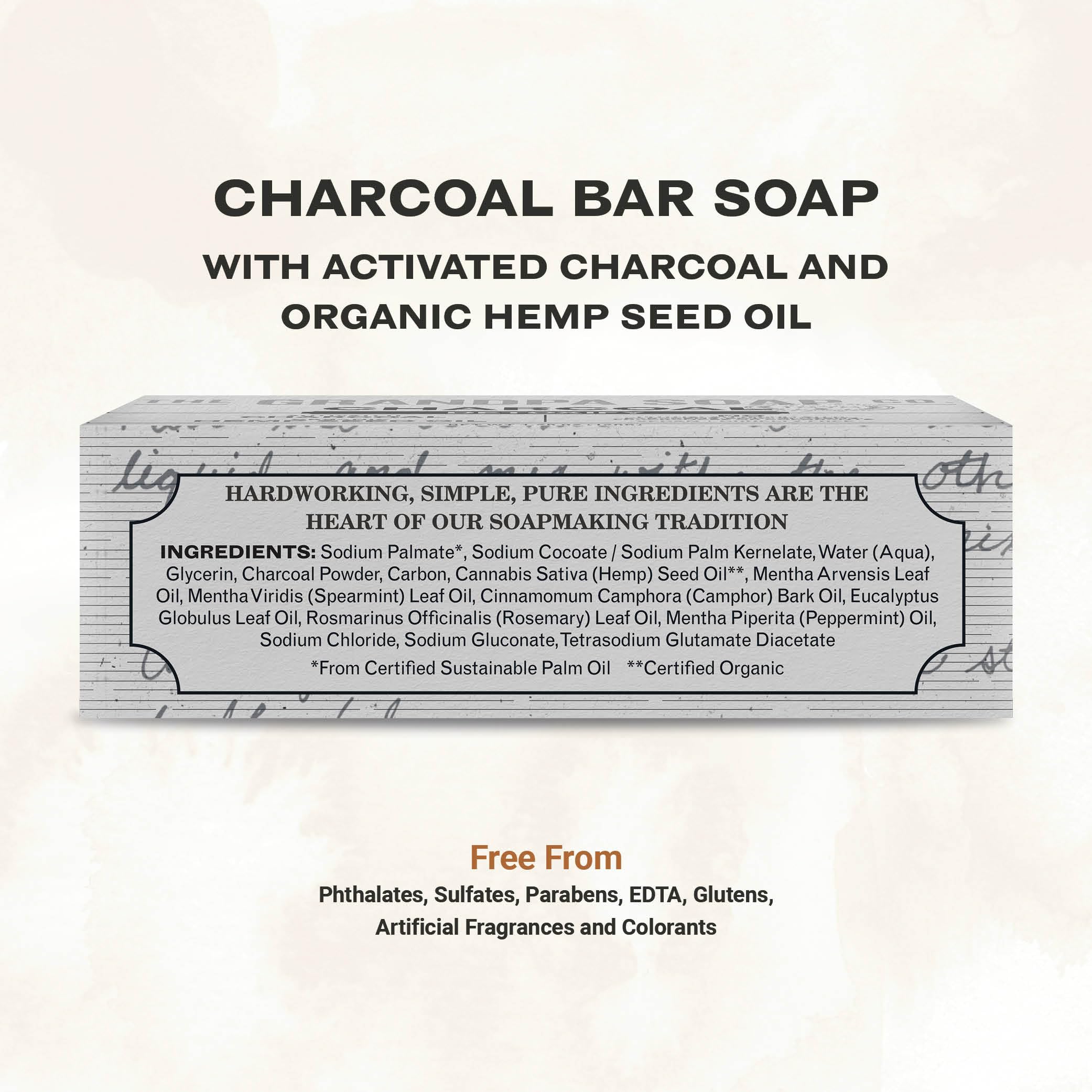 Charbon actif purifiant pour pores, Grandpa Soap Company, détox et nettoyage en profondeur
