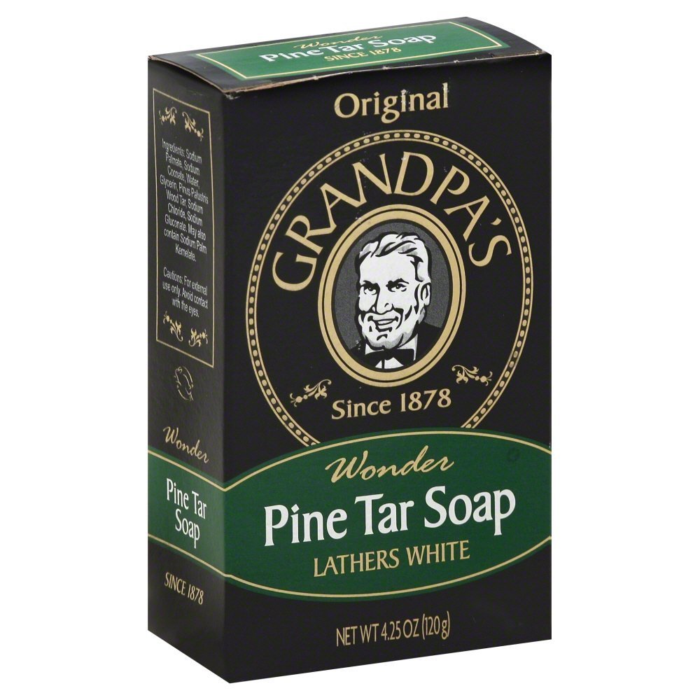 Savon Grandpa's au goudron de pin, pack de 6, parfum boisé idéal pour la routine quotidienne