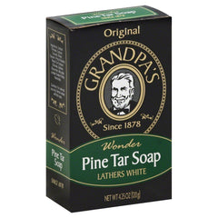 Savon Grandpa's au goudron de pin, pack de 6, parfum boisé idéal pour la routine quotidienne