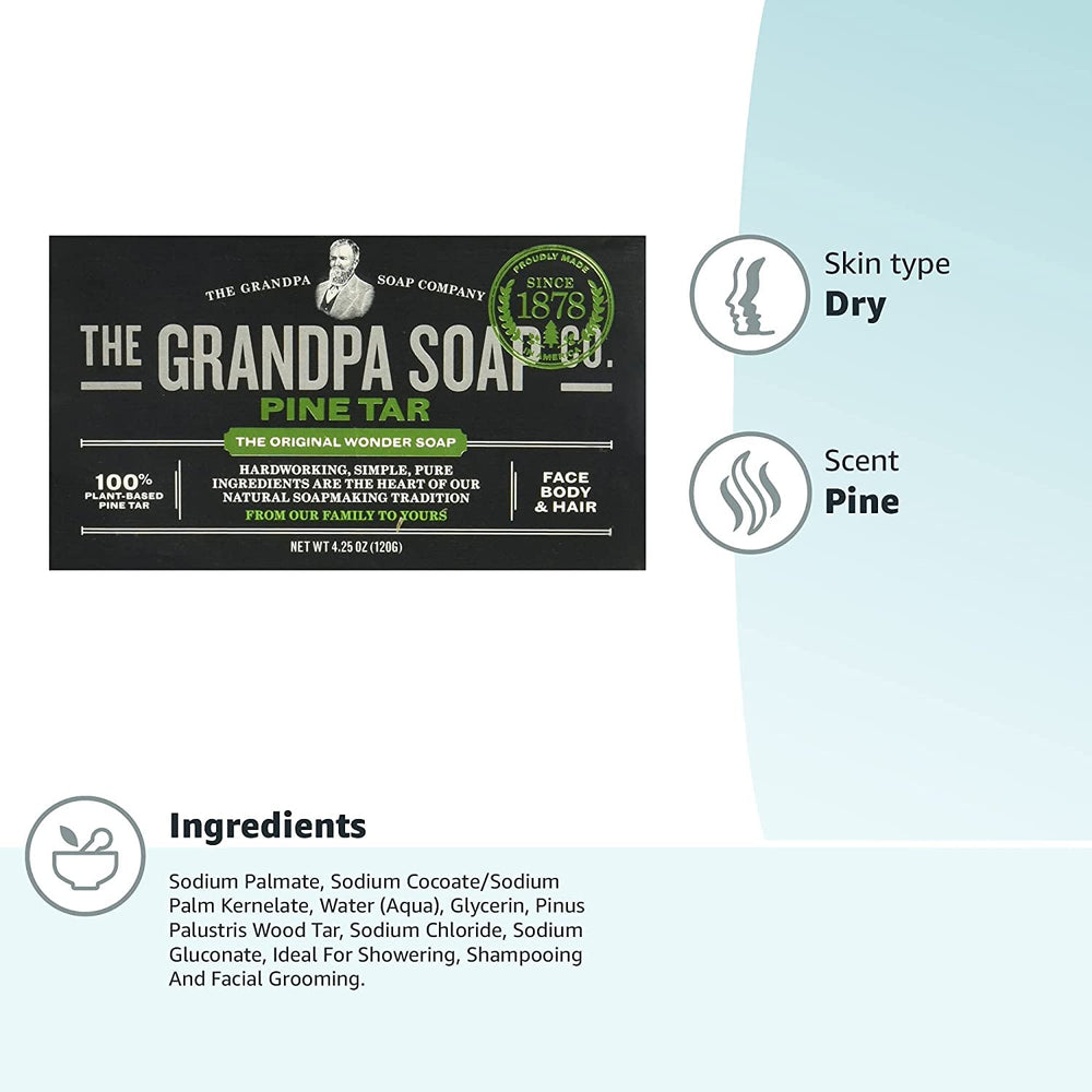 Grandpa's Savon goudron de pin – formule sans substances nocives
