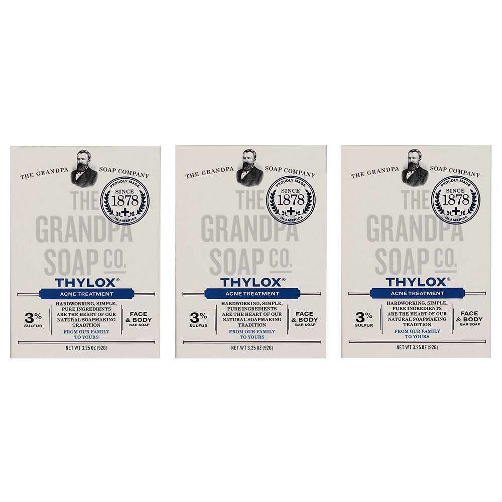 Grandpa's Thylox soap bar for a refreshing cleanse on skin prone to breakouts