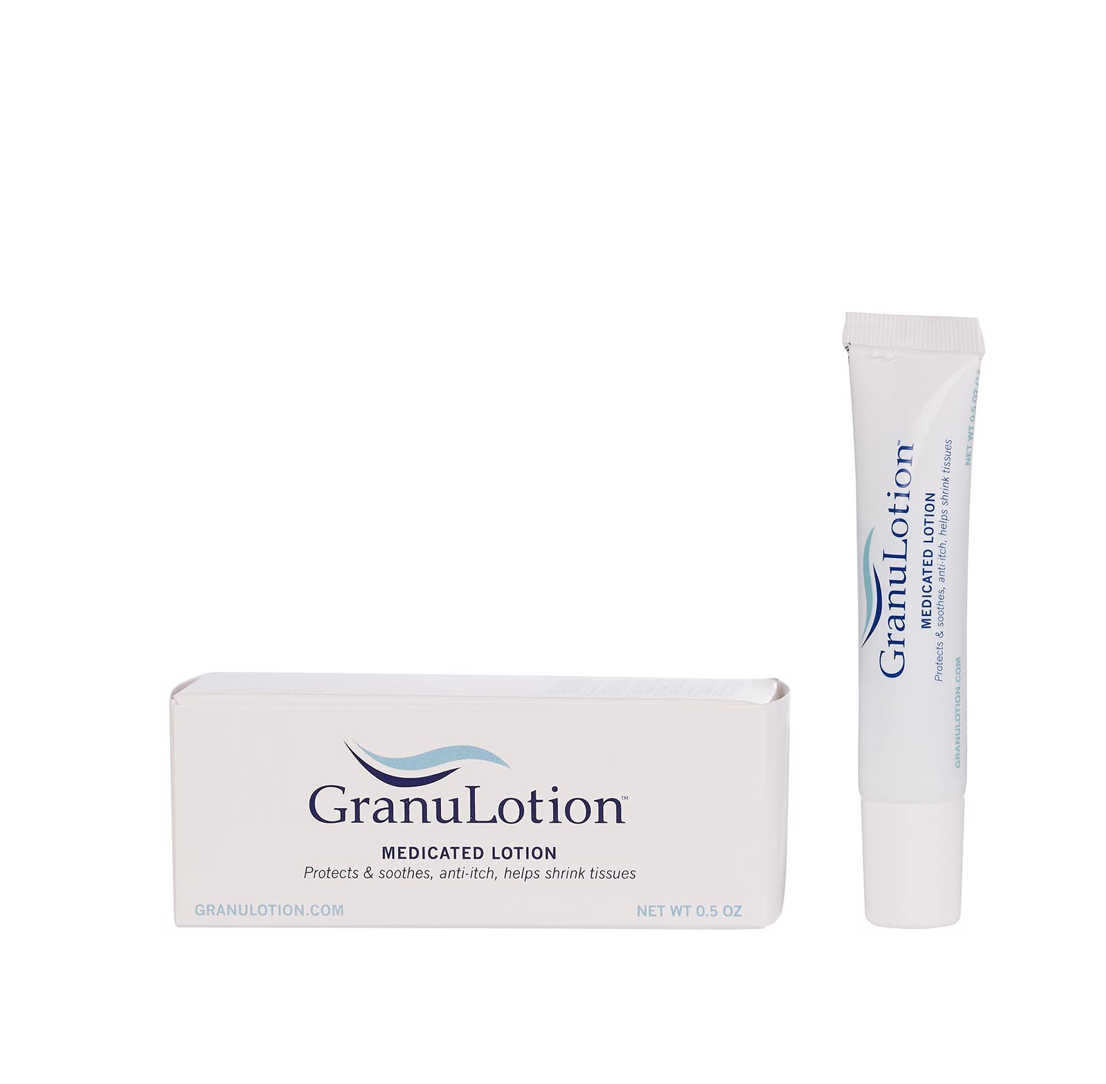 GranuLotion Medicated Lotion en bouteille compacte, application rapide pour une peau fraîche en déplacement.