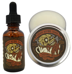 Grave Before Shave baume pour barbe caramel mocha dans sa boîte, démêlant efficace.