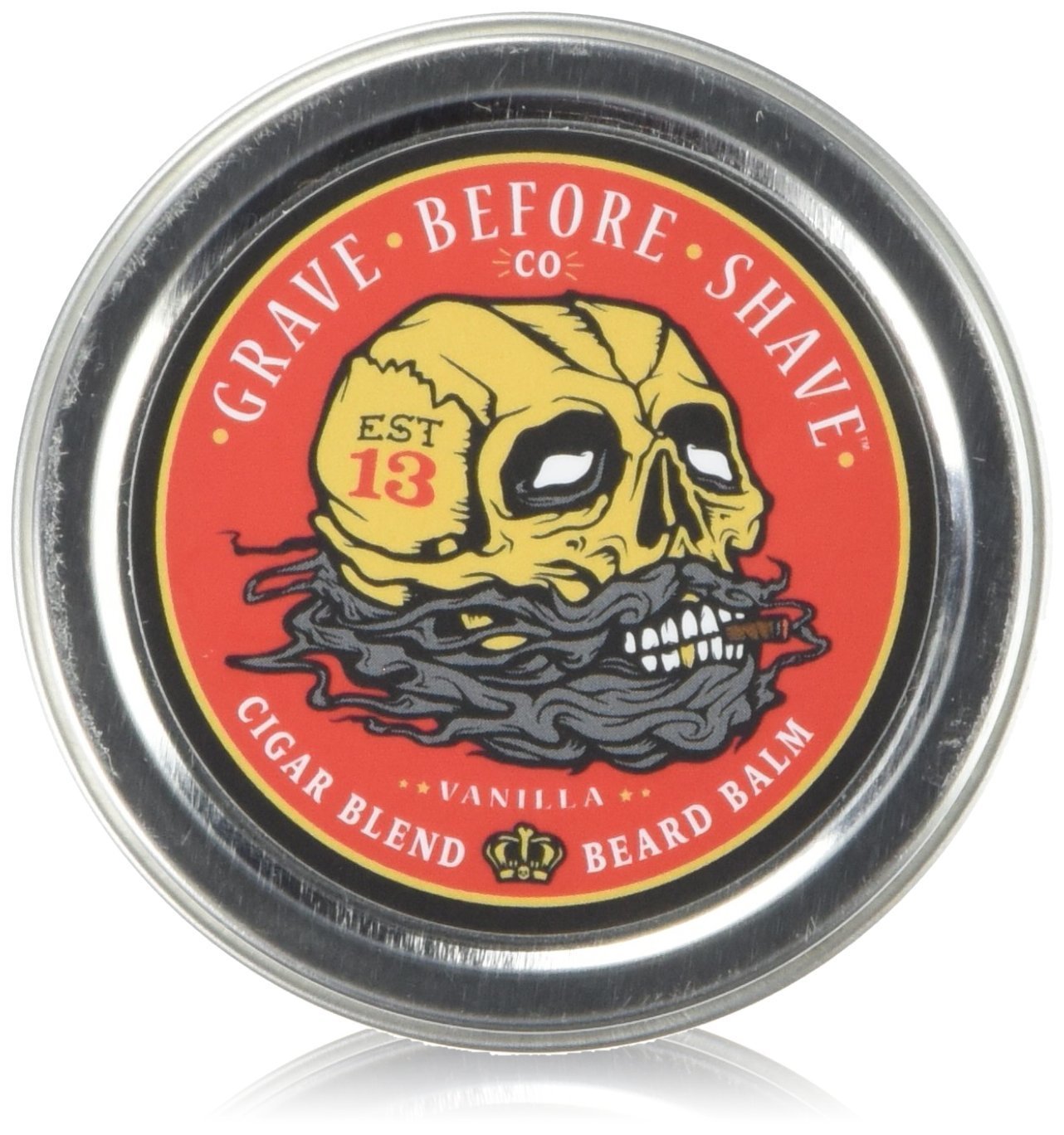 Grave Before Shave baume barbe pack duo, vue arrière, étiquette et packaging visibles