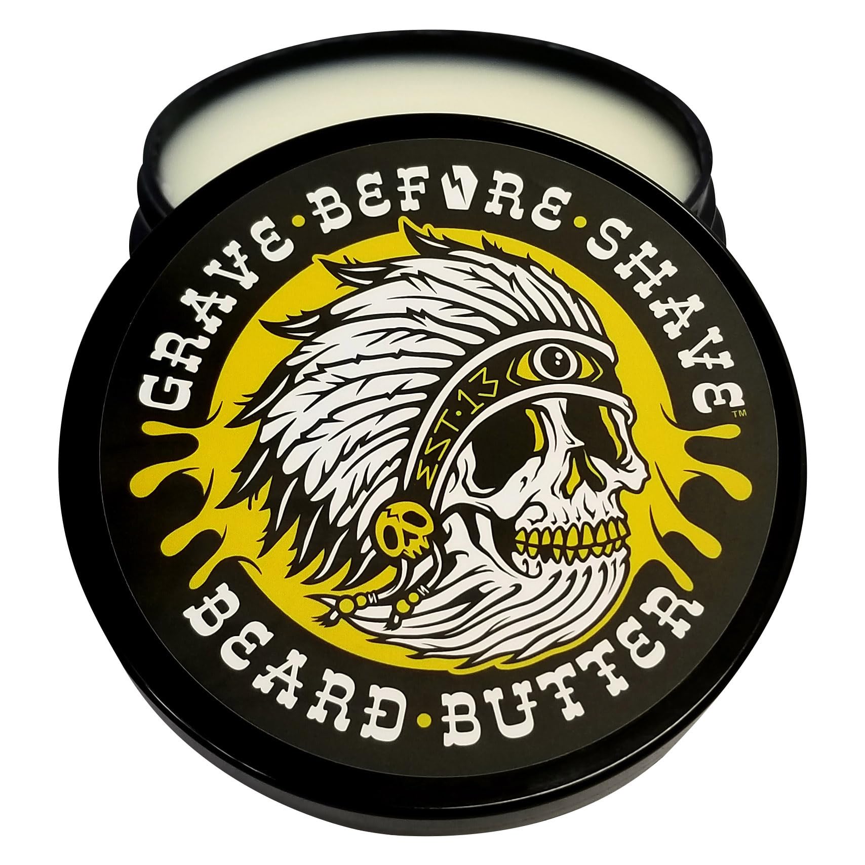 Grave Before Shave Beurre barbe Teakwood dans son pot, soin nourrissant et facile d’application.