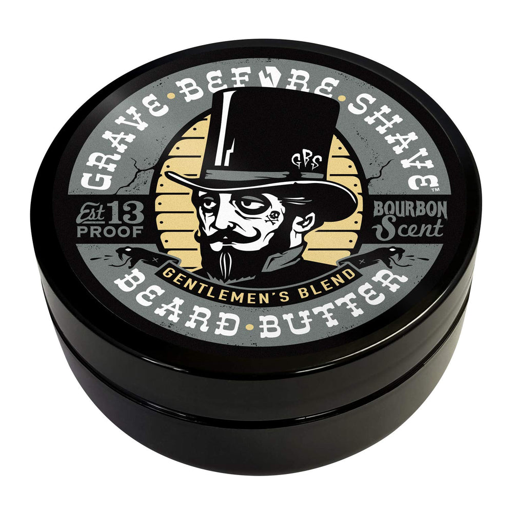 Beurre de barbe Grave Before Shave dans son pot, application facile et douceur immédiate.