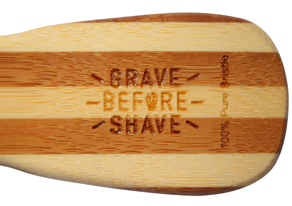 Grave Before Shave – brosse barbe poils de sanglier manche bambou.
