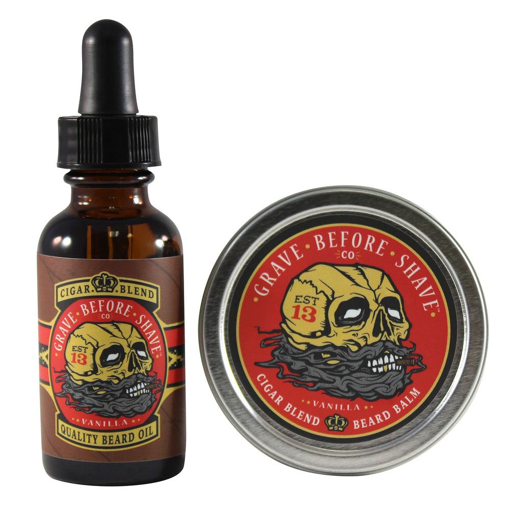 Grave Before Shave baume barbe cigare en boîte, hydratation durable.
