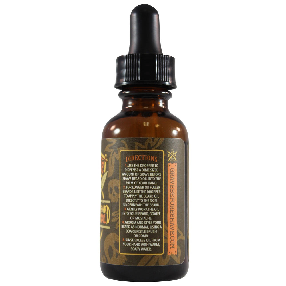 Grave Before Shave Head Hunter huile barbe tropicale, apaise la peau sous la barbe.