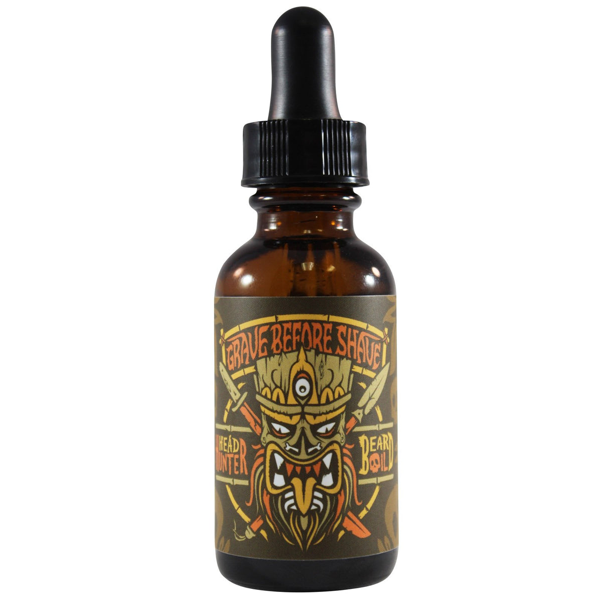 Grave Before Shave Head Hunter: bouteille huile barbe, pour une barbe douce et brillante.