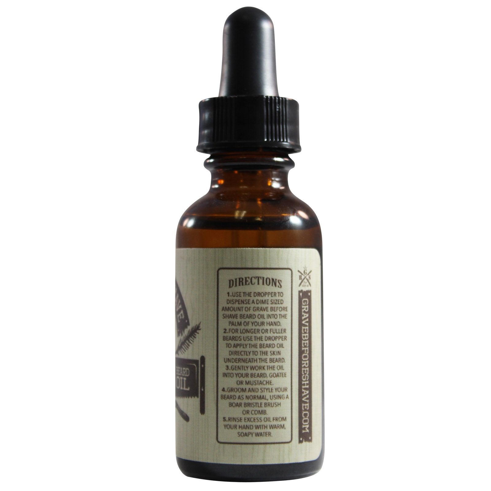 Grave Before Shave huile barbe pin et cèdre – goutte pour application ciblée et parfum boisé.