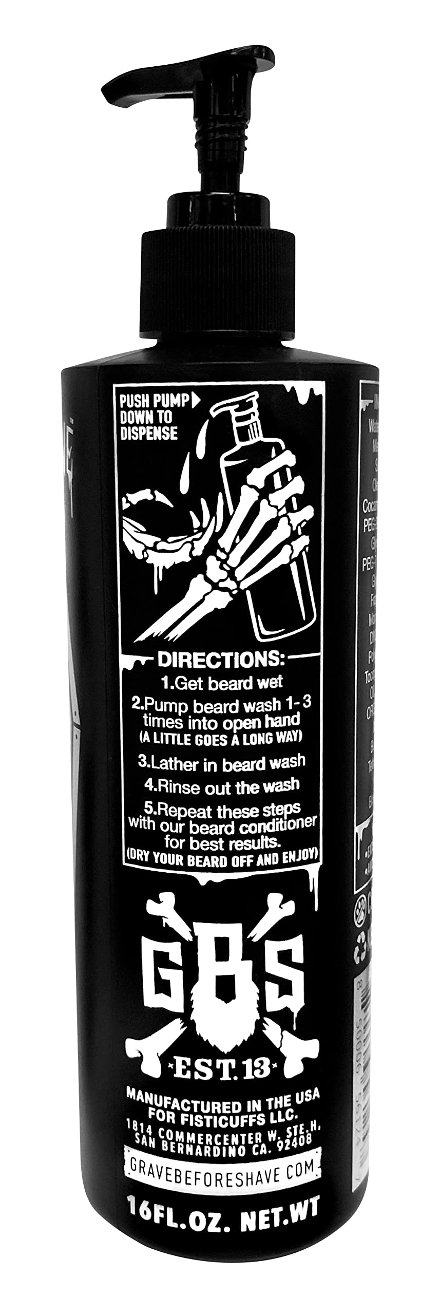 Grave Before Shave shampoing barbe, huile d'argan intégrée, barbe plus douce après lavage.