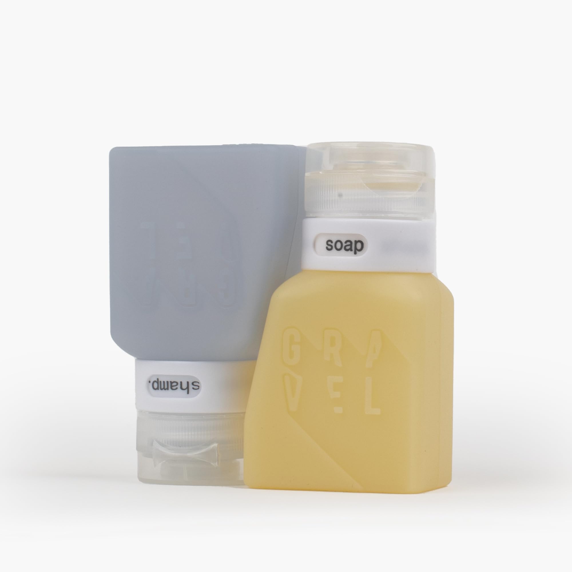 Gravel bouteilles voyage 3oz, flexibles et faciles à presser.