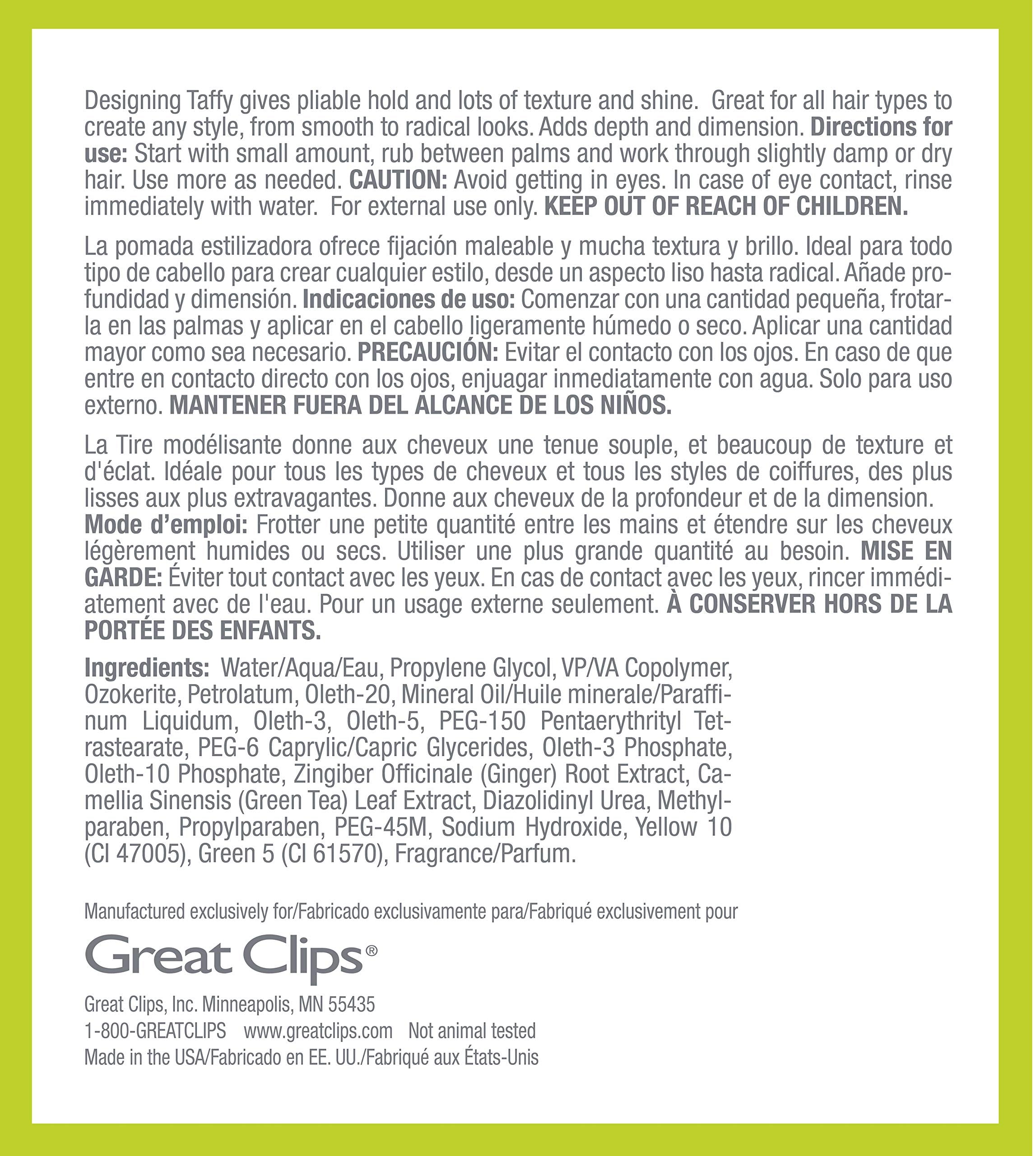 GREAT CLIPS Designing Taffy application facile sur cheveux humides