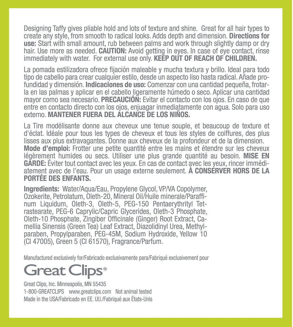 GREAT CLIPS Designing Taffy application facile sur cheveux humides