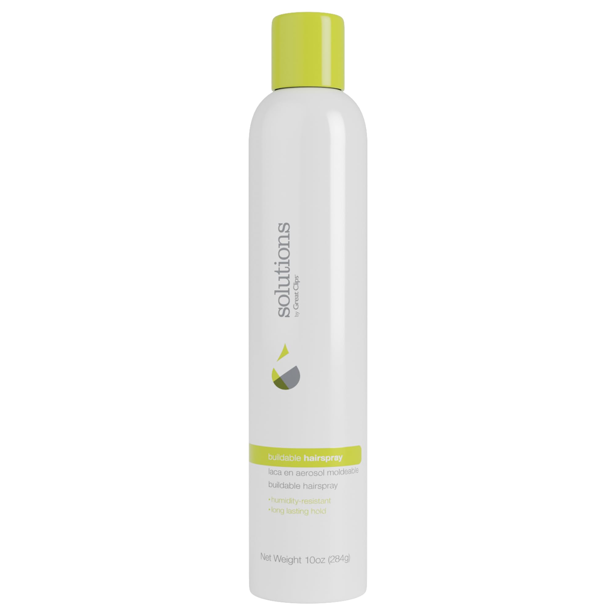 GREAT CLIPS Solutions Buildable Hairspray – bouteille 10oz, tenue durable pour toutes les coiffures.