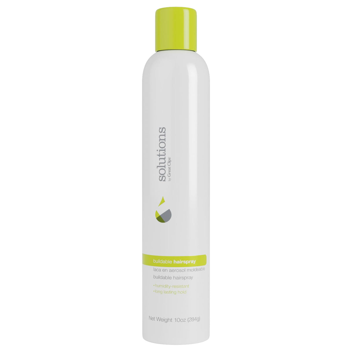 GREAT CLIPS Solutions Buildable Hairspray – bouteille 10oz, tenue durable pour toutes les coiffures.