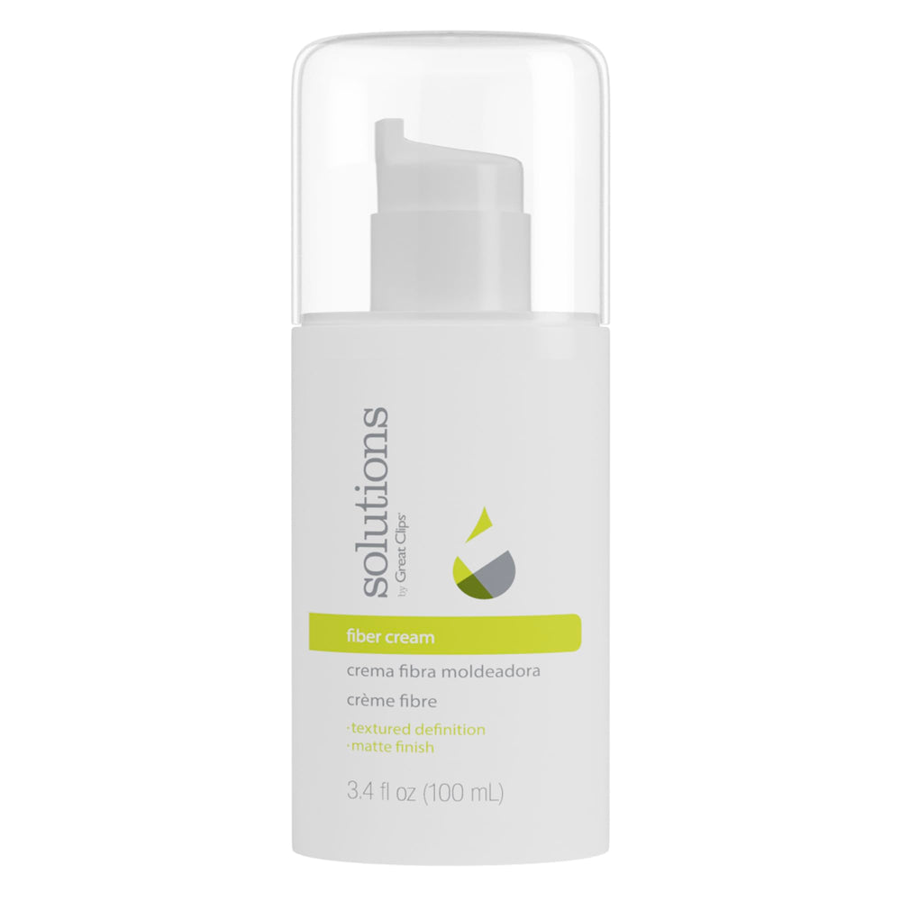 GREAT CLIPS Solutions Creme Fibre — bouteille du produit et tenue longue durée