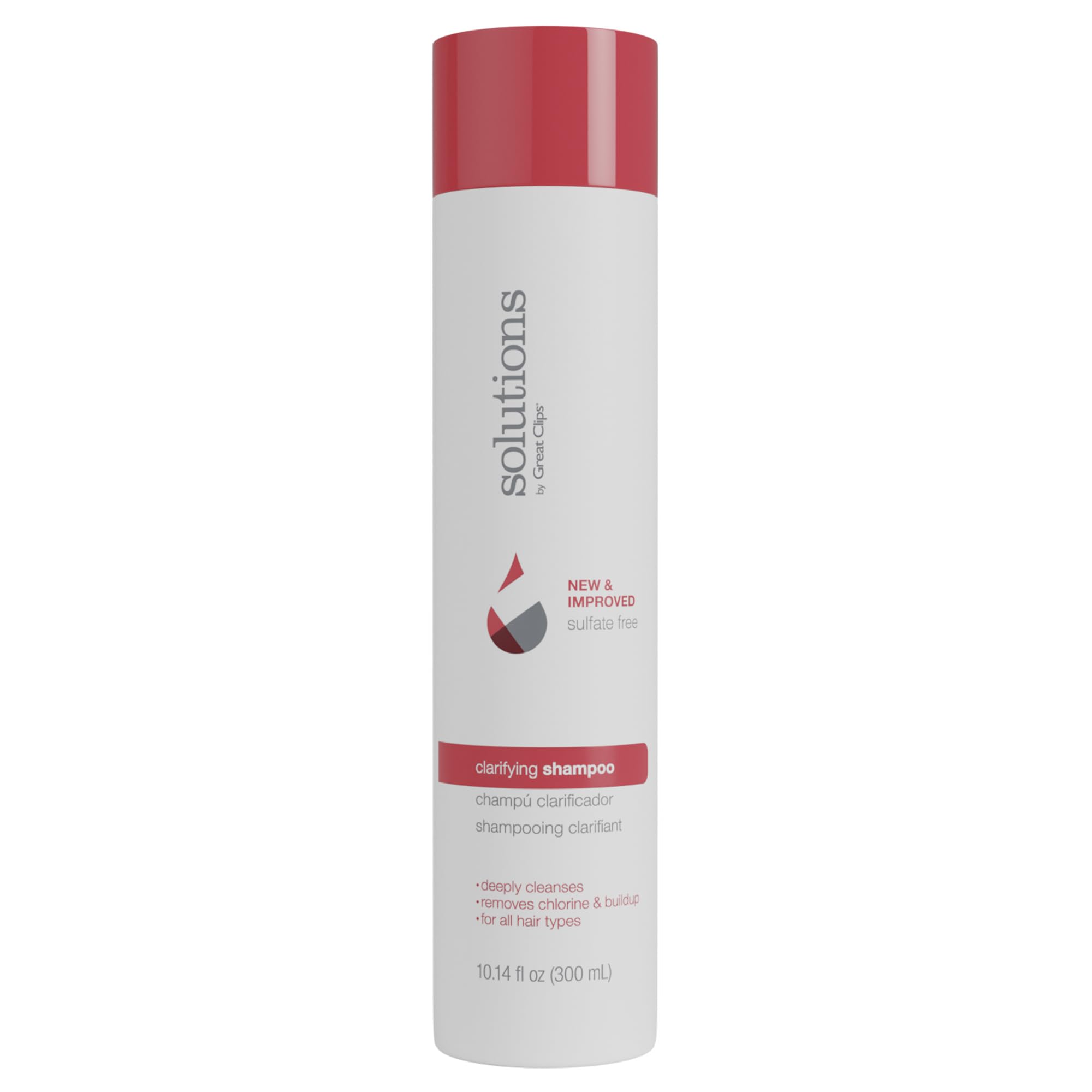 GREAT CLIPS Solutions clarifiant shampooing-bouteille 10onces, élimine les résidus pour cheveux propres et brillants.