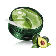 Close-up of ingredients shows hyaluronic acid and avocado for moisture