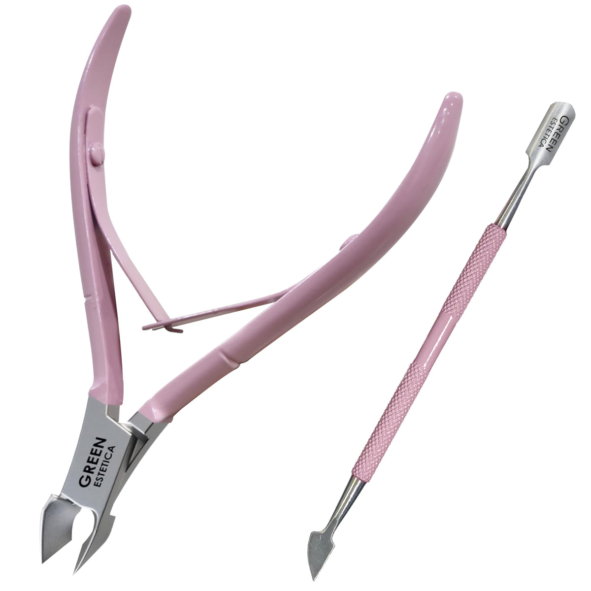 GREEN ESTETICA coupe-cuticule Rose en acier inoxydable, précision professionnelle.