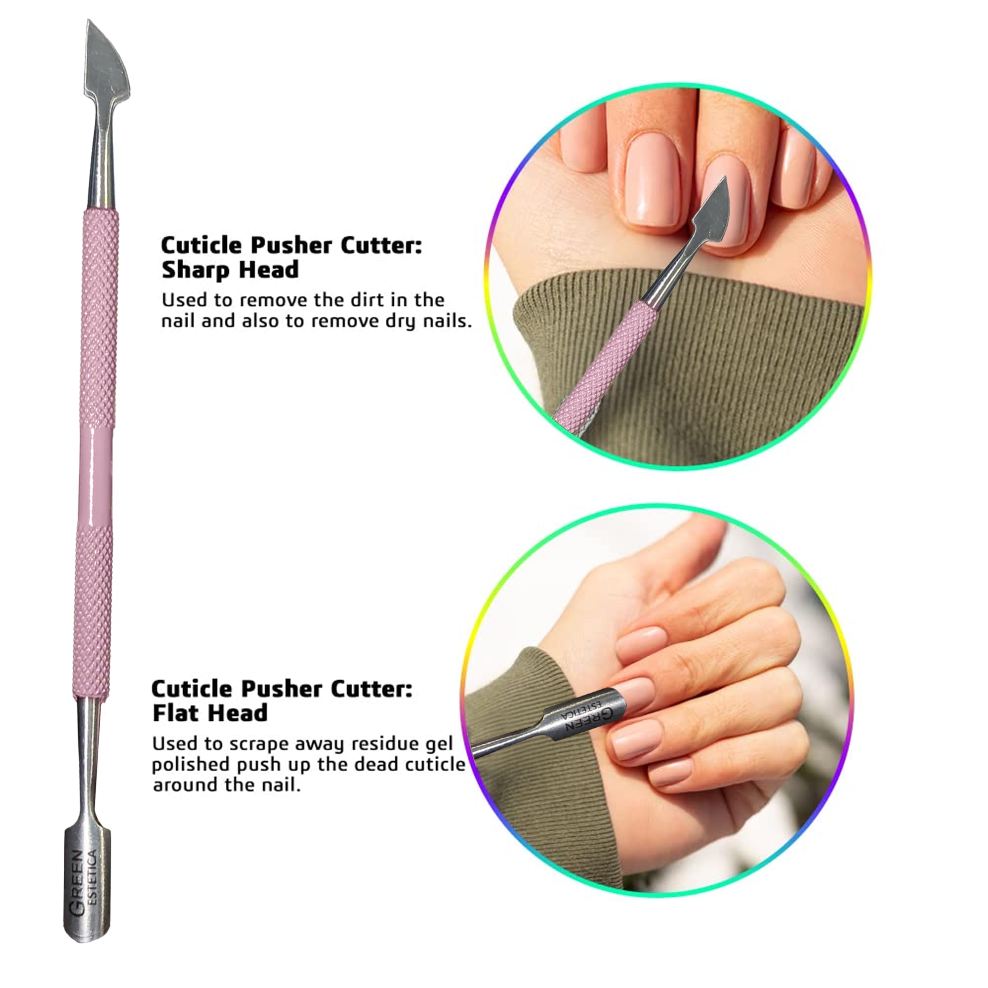 Ensemble GREEN ESTETICA pour soins des ongles à domicile et en salon Rose.