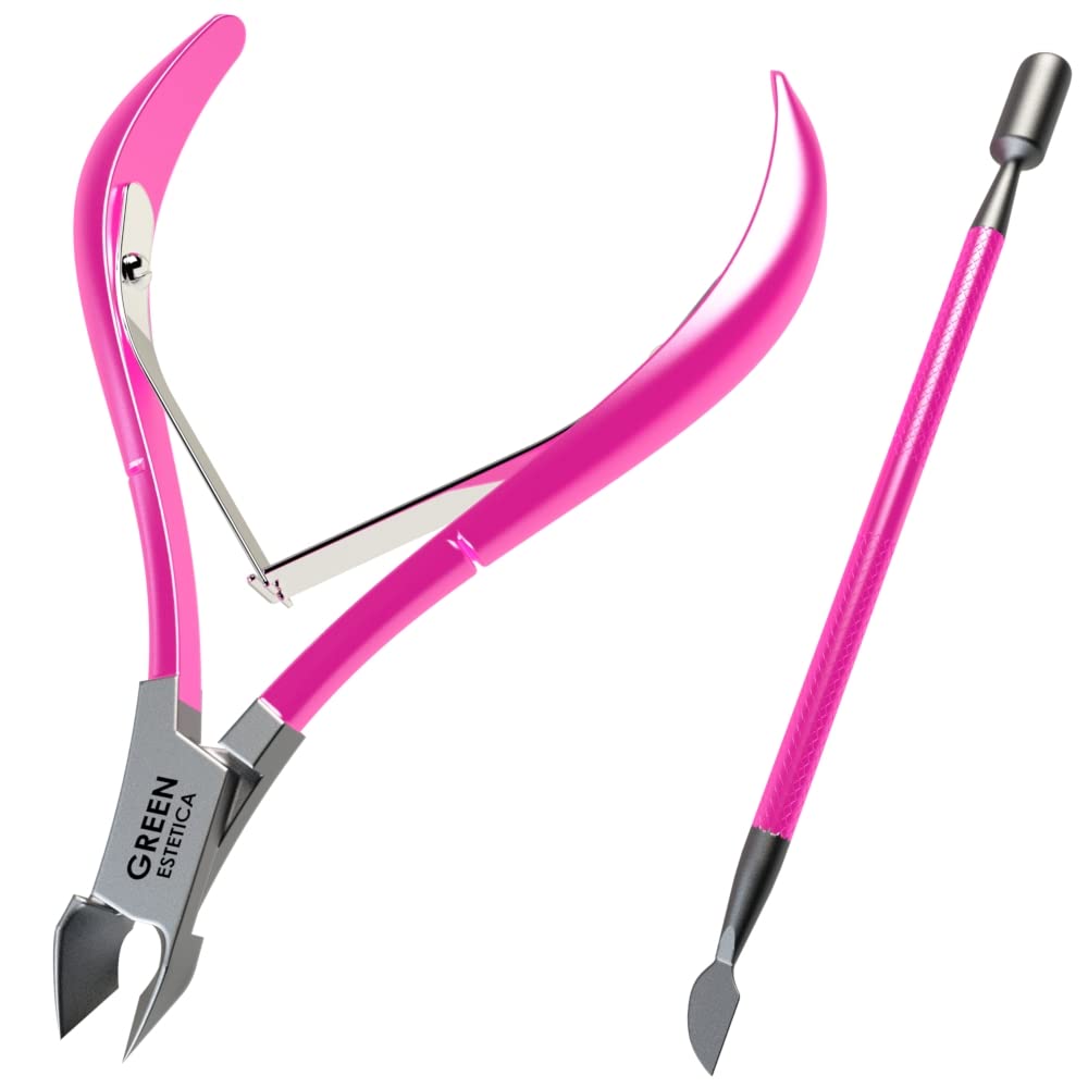 GREEN ESTETICA pince-cuticules rose: précision nette pour cuticules soignées.