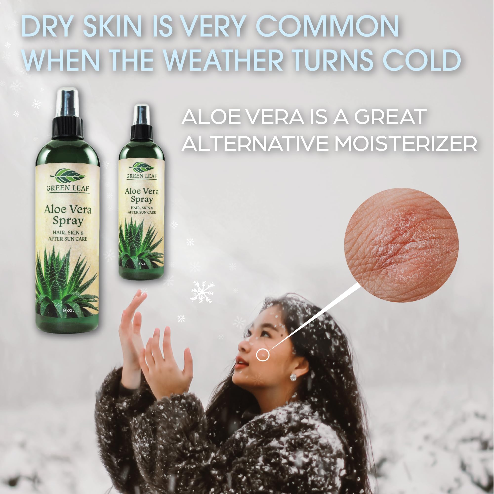 Green Leaf Naturals Aloe Vera Spray – après-soleil, soulagement et hydratation.