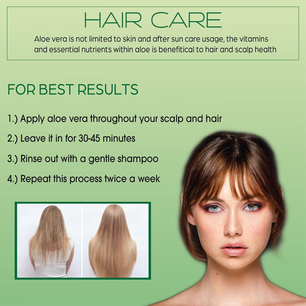Green Leaf Naturals aloe gel used for hair care and scalp care