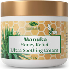 Green Leaf Naturals Crème Visage Miel Manuka, hydratation équilibrante.