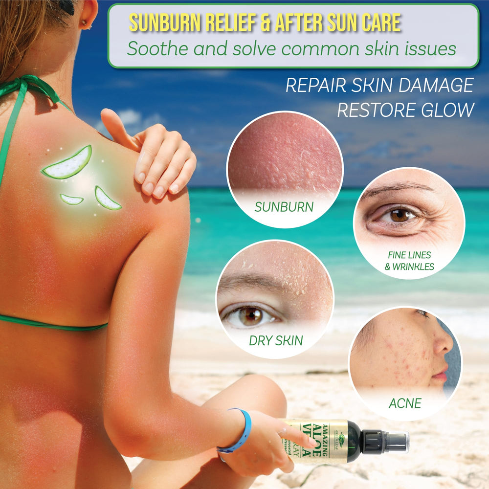 Green Leaf Naturals Aloe Vera Spray – texture gel légère pour une application douce.