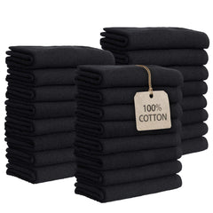 GREEN LIFESTYLE: serviettes noires résistantes au chlore, taille 16 x 25 pouces, parfaites pour salon et spa.