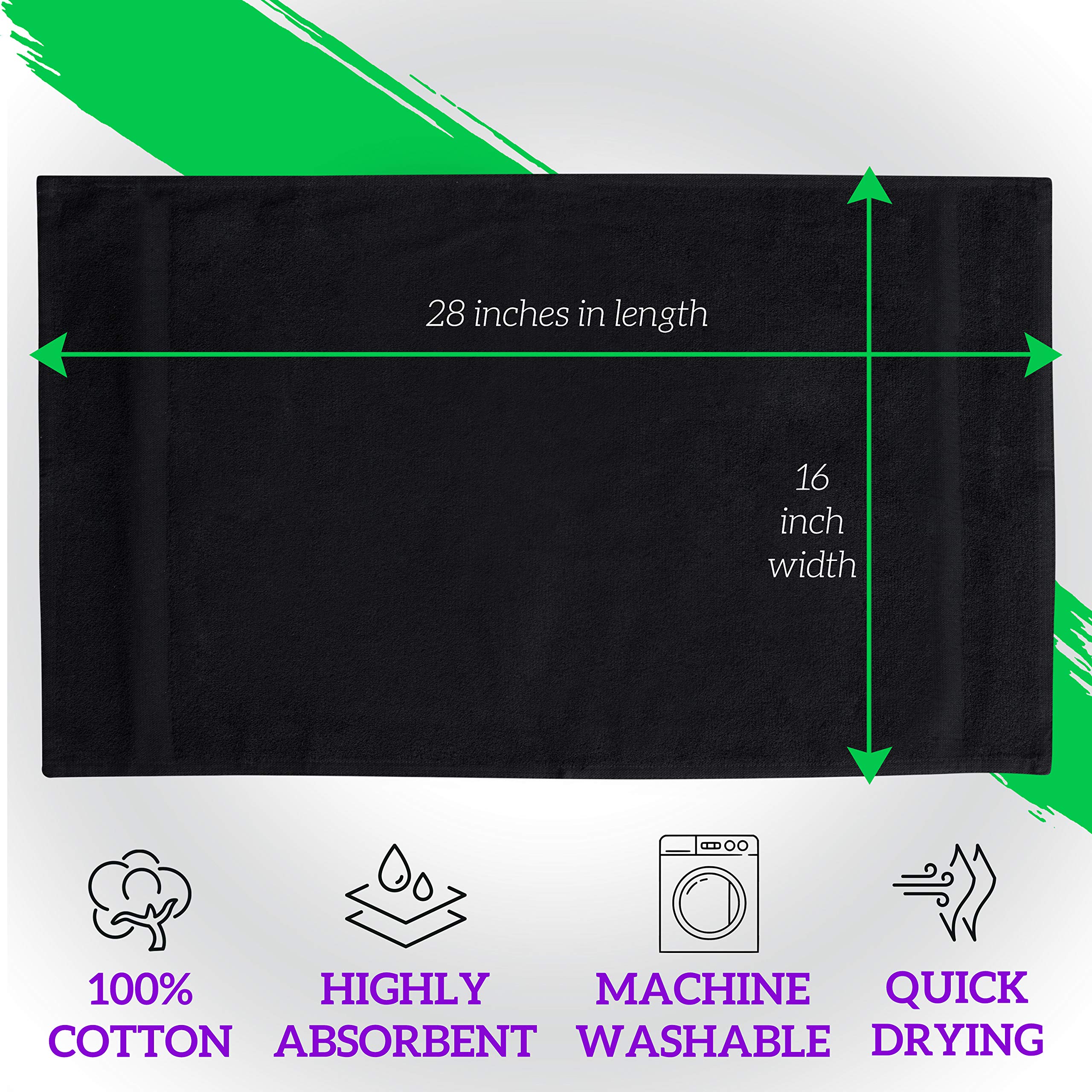 GREEN LIFESTYLE: serviettes noires durables après de multiples lavages et expositions chimiques.