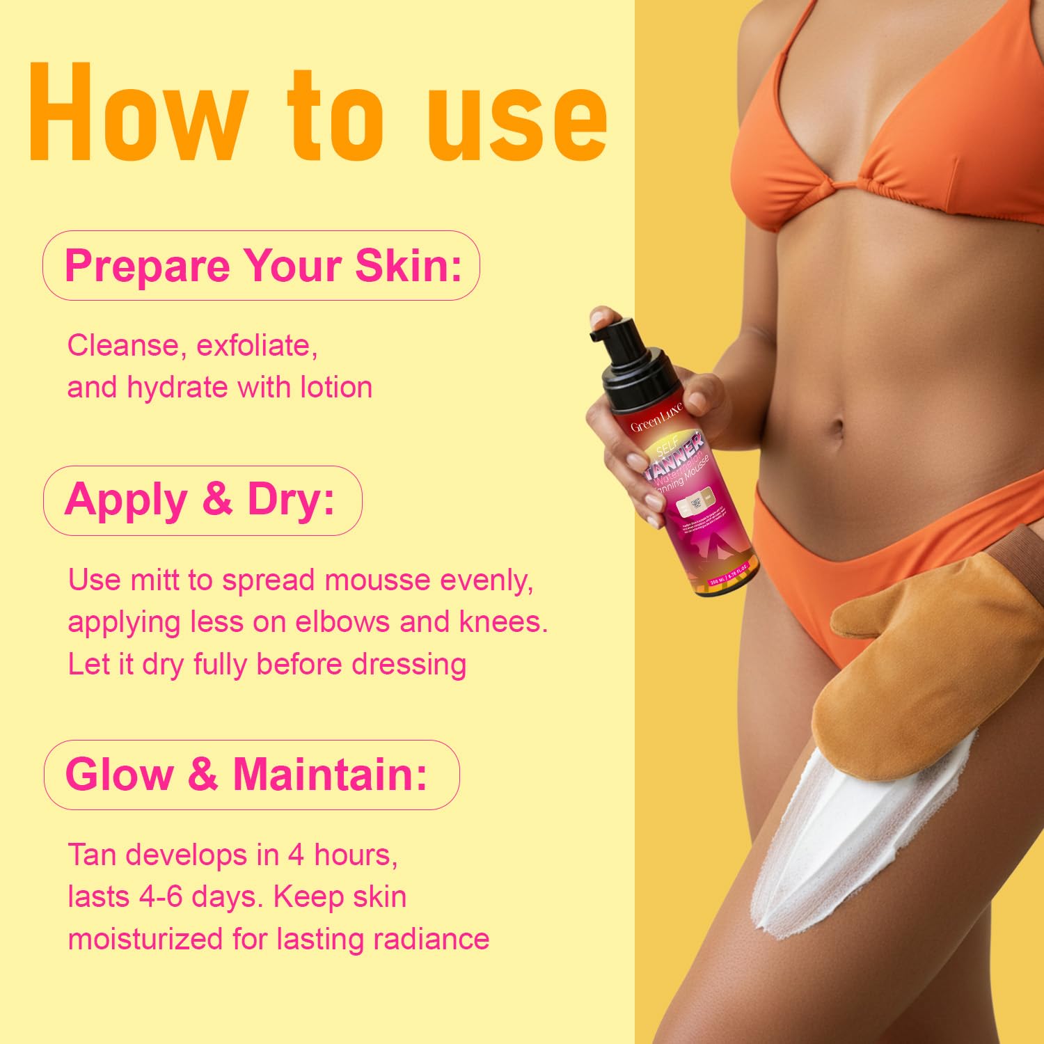 Green Luxe eclat-moyen: teint doré naturel qui dure une semaine.