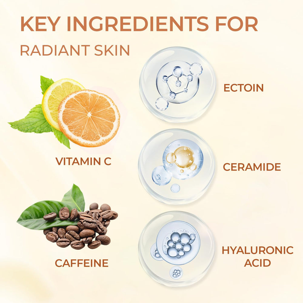 Green Luxe Sérum Vitamin C - application sur visage et cou, peau tonifiée.