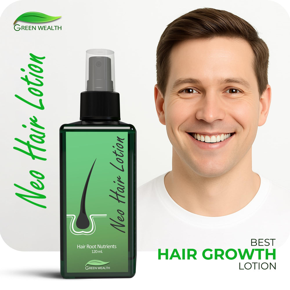 Green Wealth Neo Hair Lotion – application du cuir chevelu pour absorption facilitée