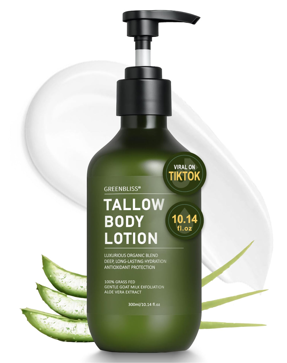 GreenBliss suif de bœuf lotion flacon visage et corps pour hydratation durable.