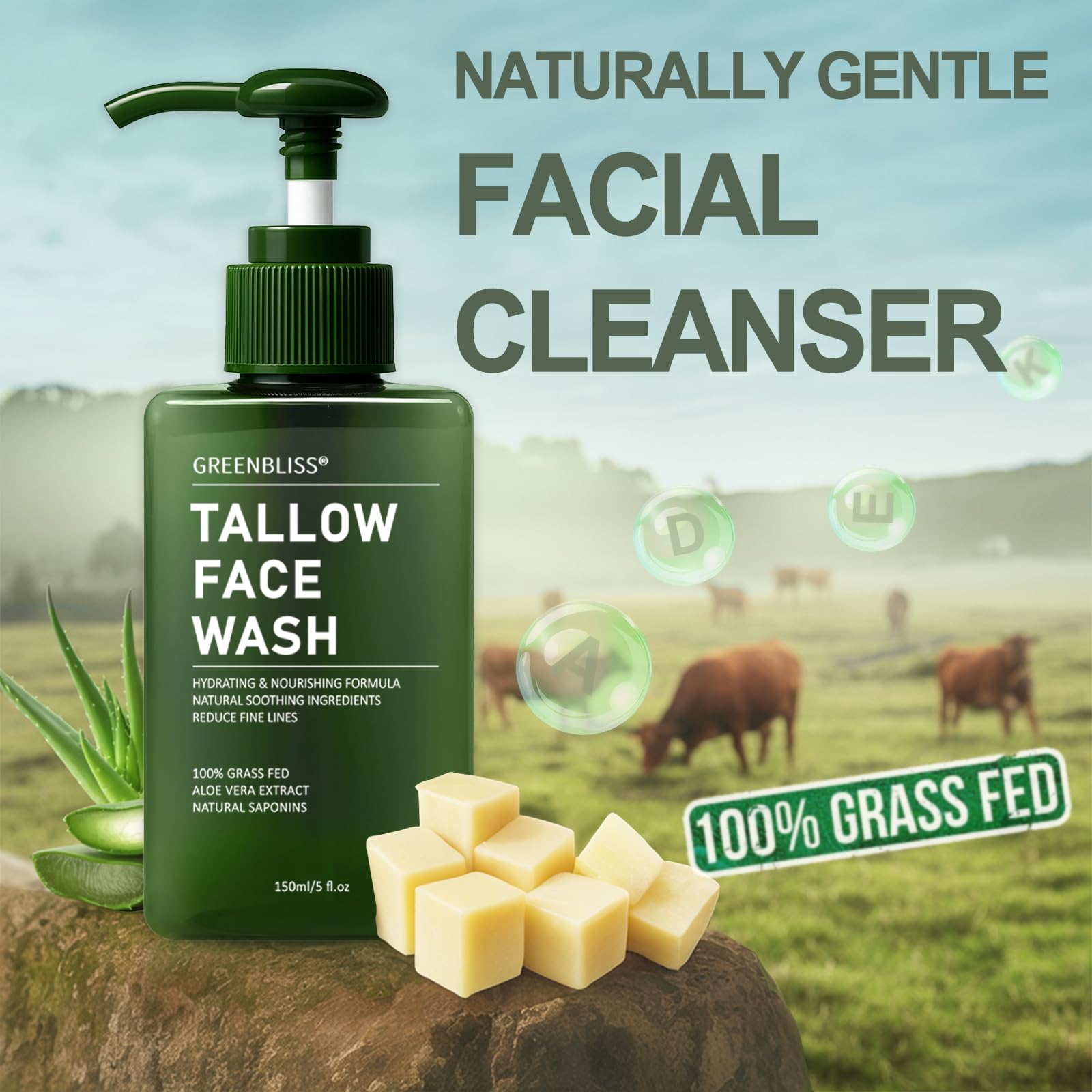 GreenBliss texture crème douce pour peau sensible après lavage
