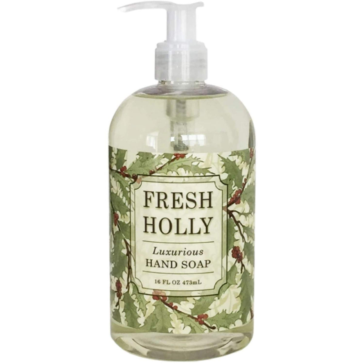 Savon pour les mains Greenwich Bay Fresh Holly dans une bouteille, hydratant et rafraîchissant