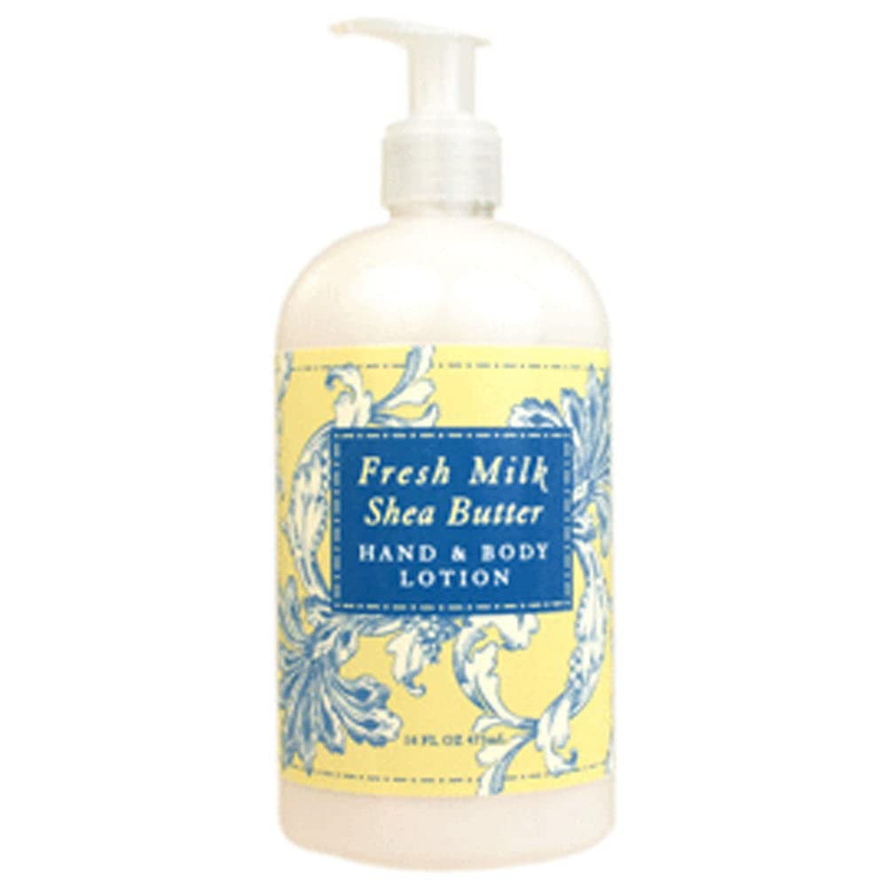 Lotion Greenwich Bay Trading Company pour mains et corps, lait frais et beurre karité.