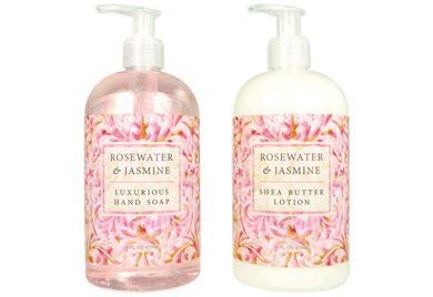 Savon pour les mains Greenwich Bay Trading, Rosewater Jasmine, hydratant et parfumé.