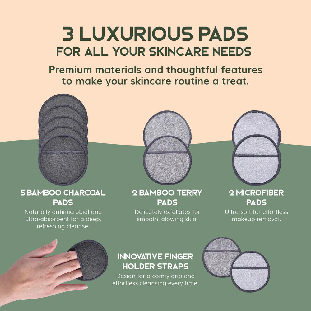 Greenzla disques démaquillants bambou terry pour peau sensible et hydratée.