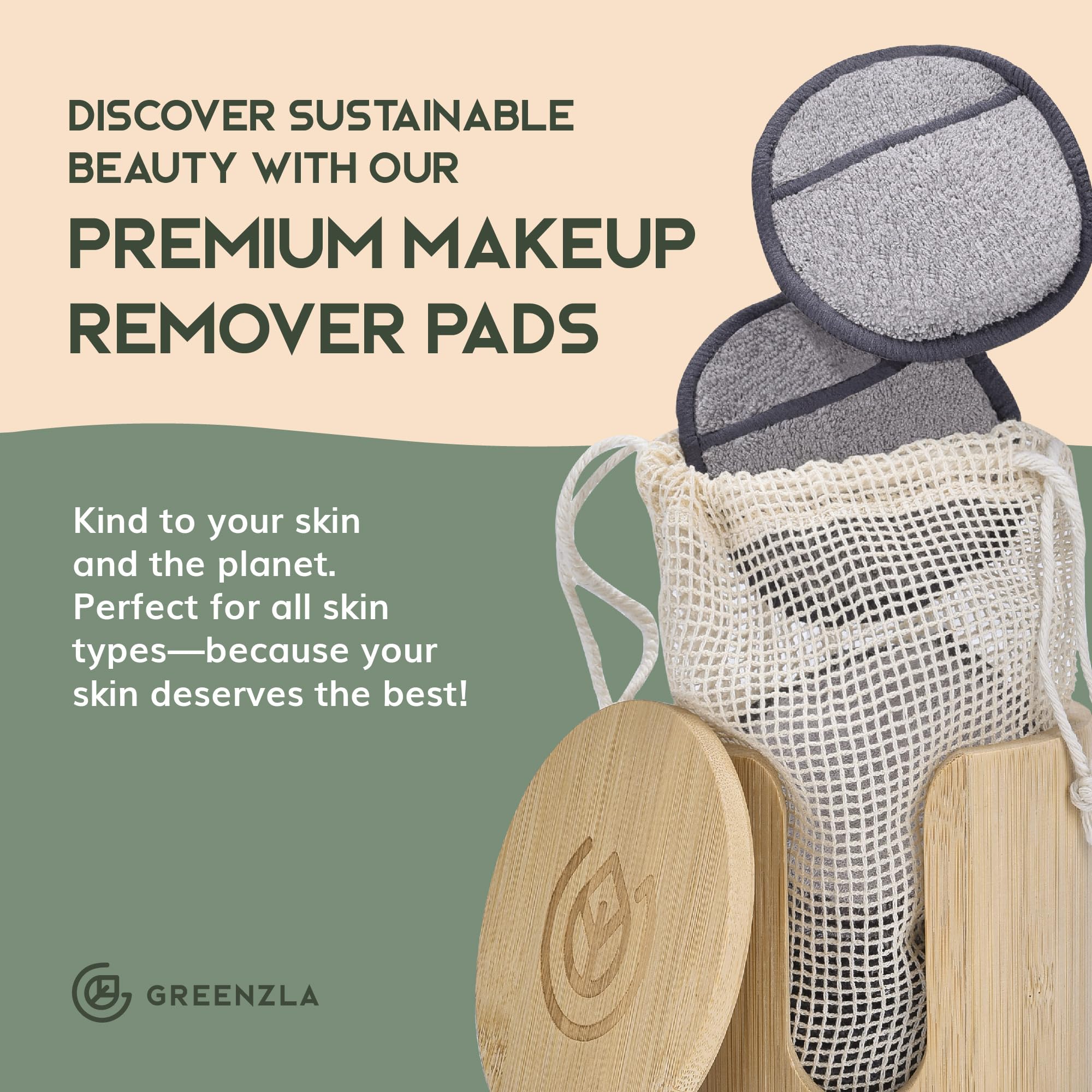 Greenzla ensemble réutilisable démaquillage pour une routine durable.