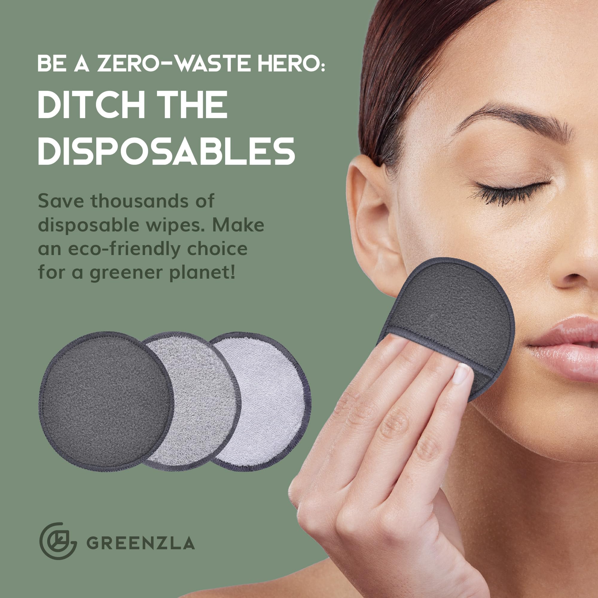 Greenzla poignée intégrée pour une prise en main précise lors du démaquillage.