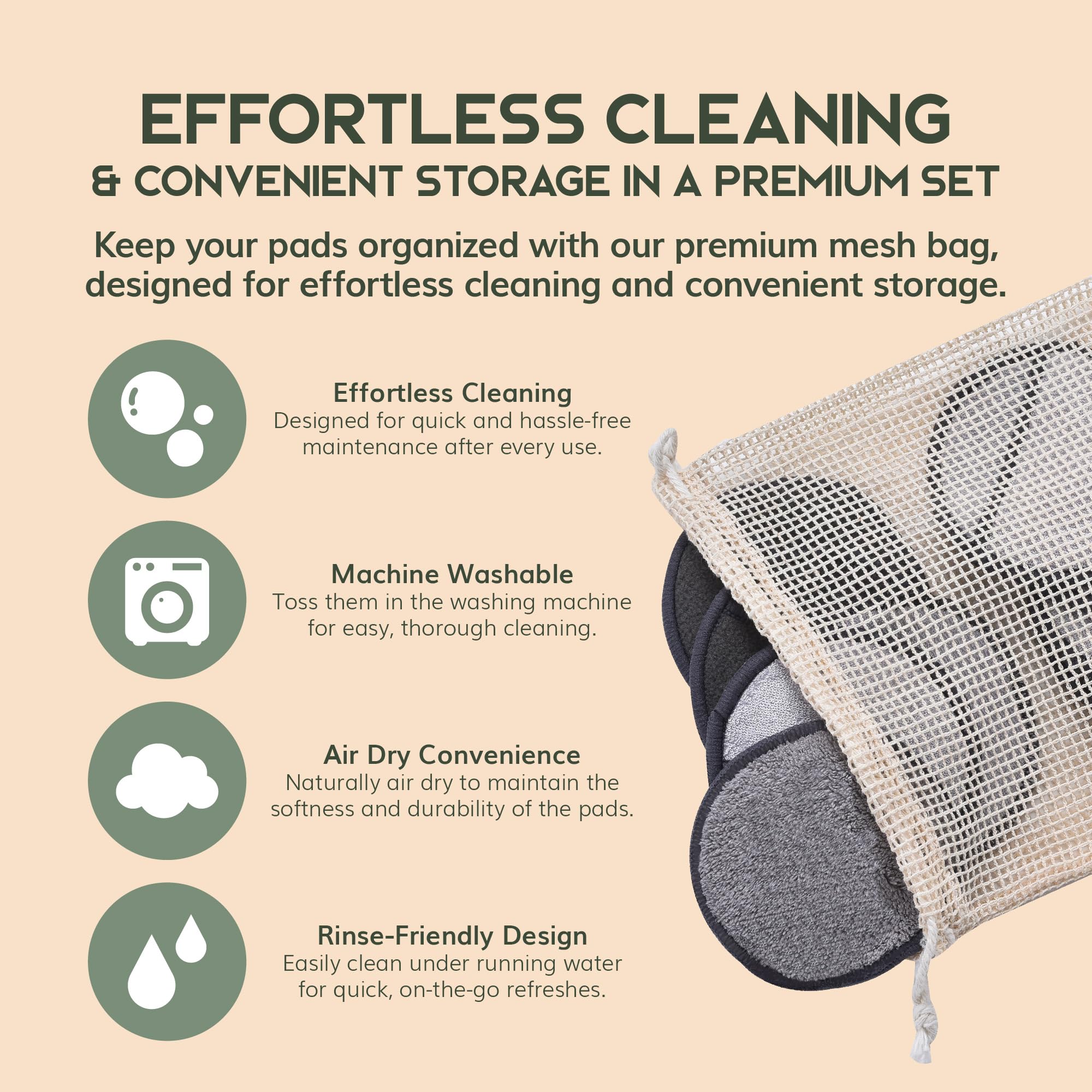 Greenzla sac de lavage en maille pour laver facilement les tampons.