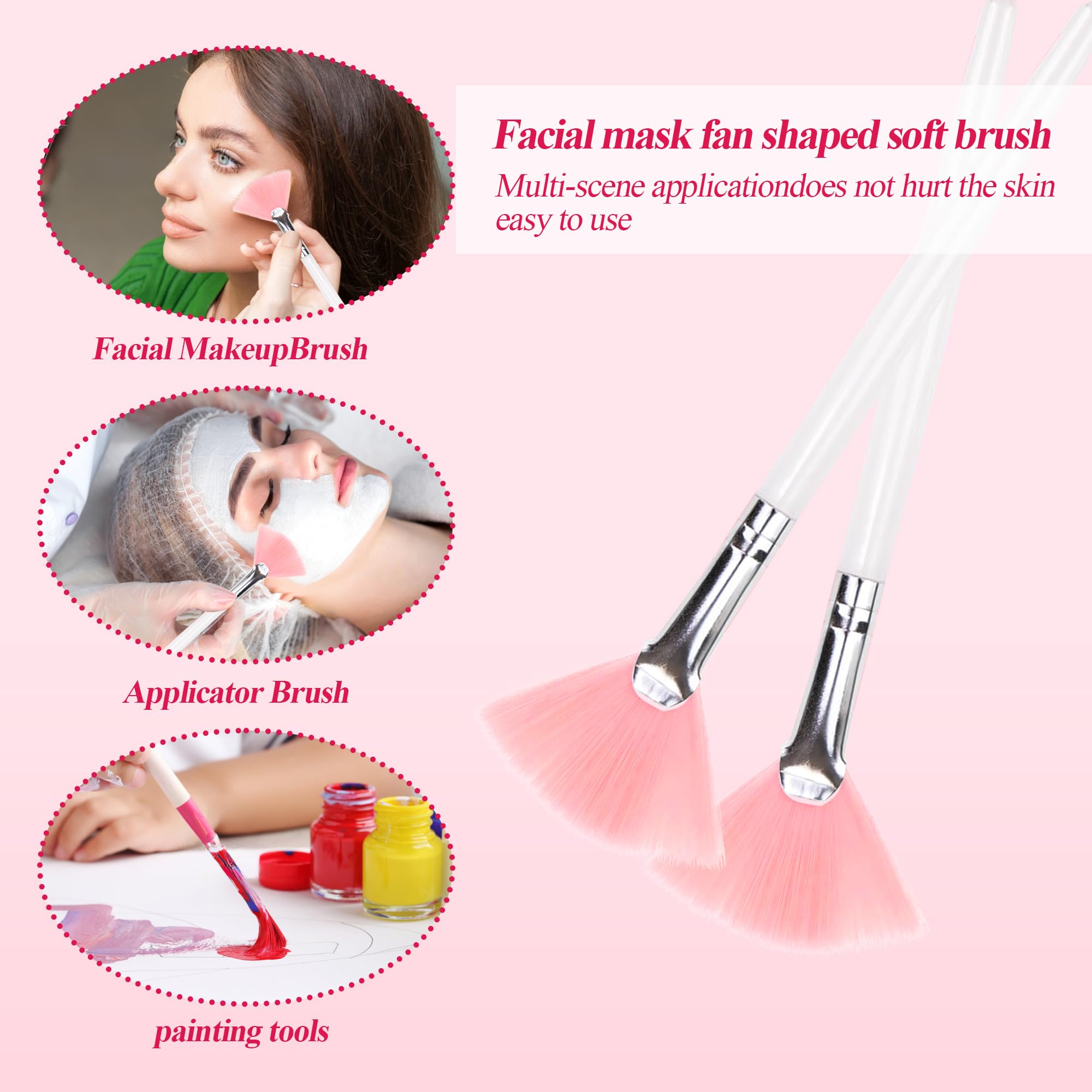 GRETJOB Spatules masque visage rose – manipulation douce et nettoyage facilité